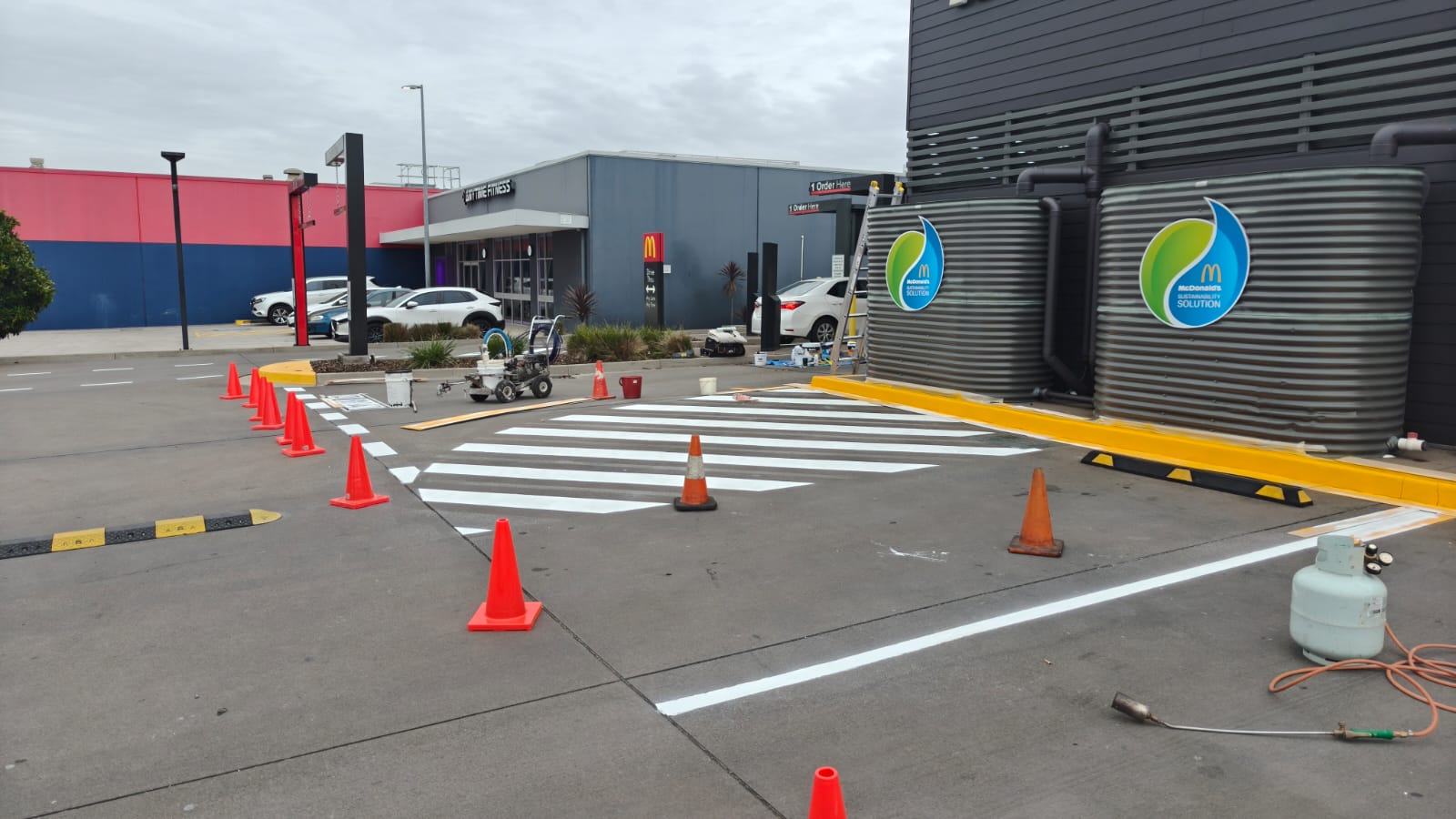 McDonalds external painting & linemarking